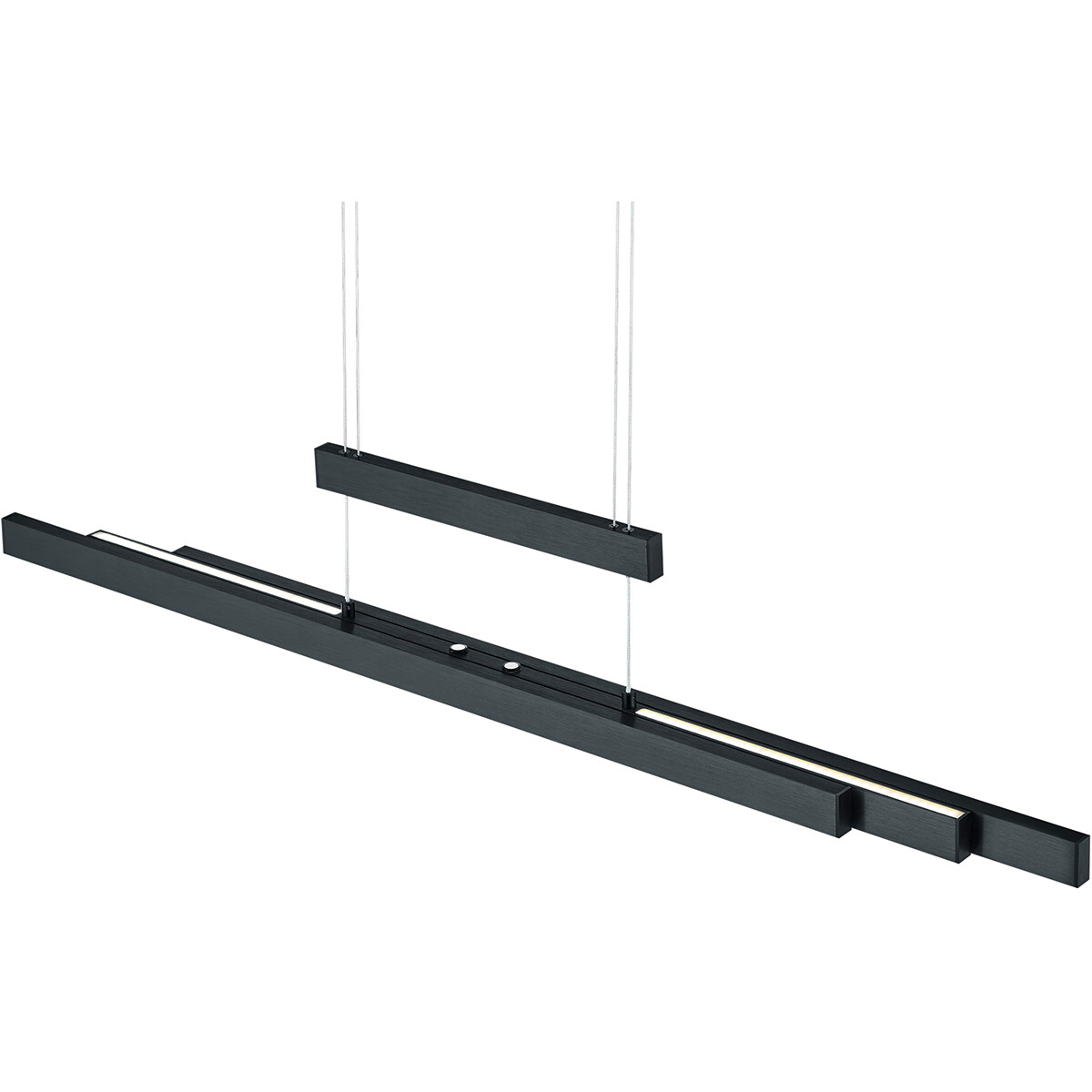 Suspension LED - Trion Trojan Up and Down - 54W - Couleur de lumière ajustable - Rectangle - Mat Noir - Aluminium