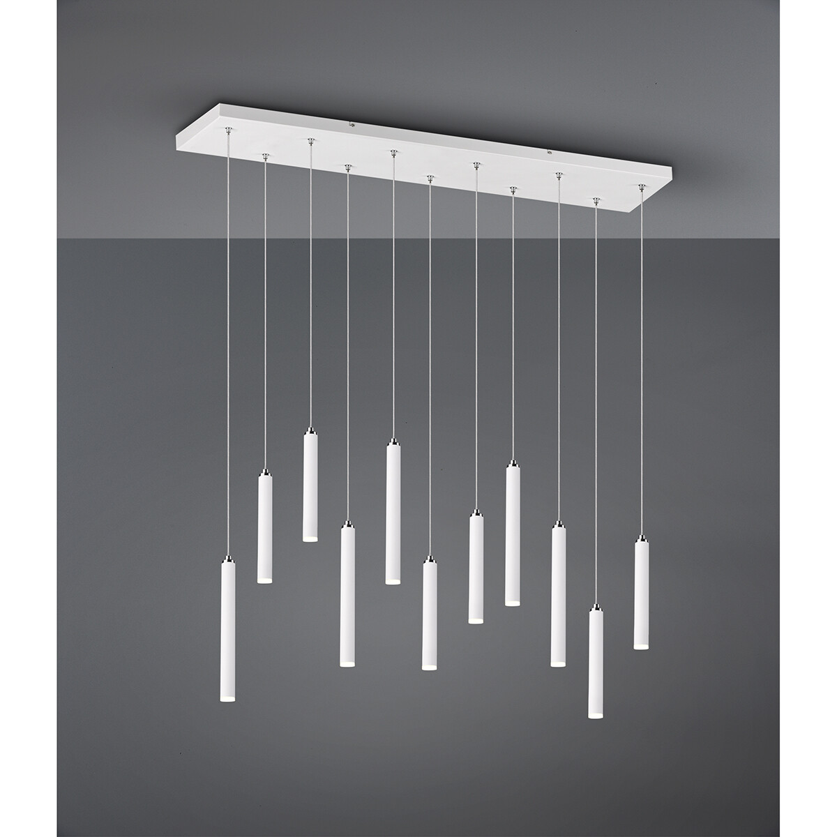 Suspension LED - Trion Tular - 22W - Blanc Chaud 3000K - Dimmable - Rectangle - Mat Blanc - Aluminium