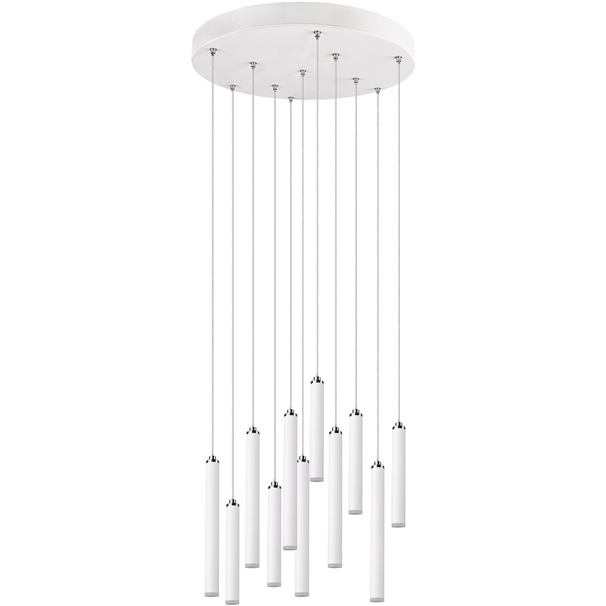 Suspension LED - Trion Tular - 22W - Blanc Chaud 3000K - Dimmable - Rond - Mat Blanc - Aluminium