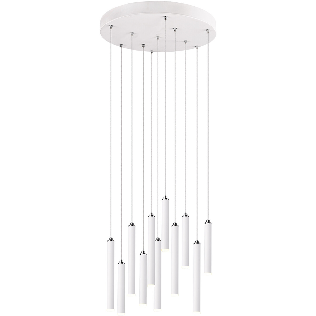 Suspension LED - Trion Tular - 22W - Blanc Chaud 3000K - Dimmable - Rond - Mat Blanc - Aluminium