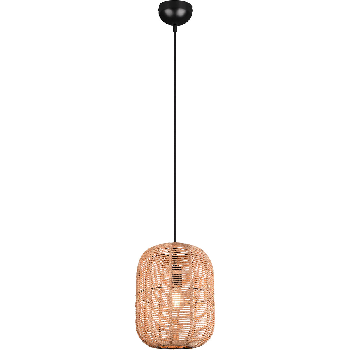 Suspension LED - Trion Tuna - Douille E27 - 1-lumière - Rond - Mat Noir - Aluminium