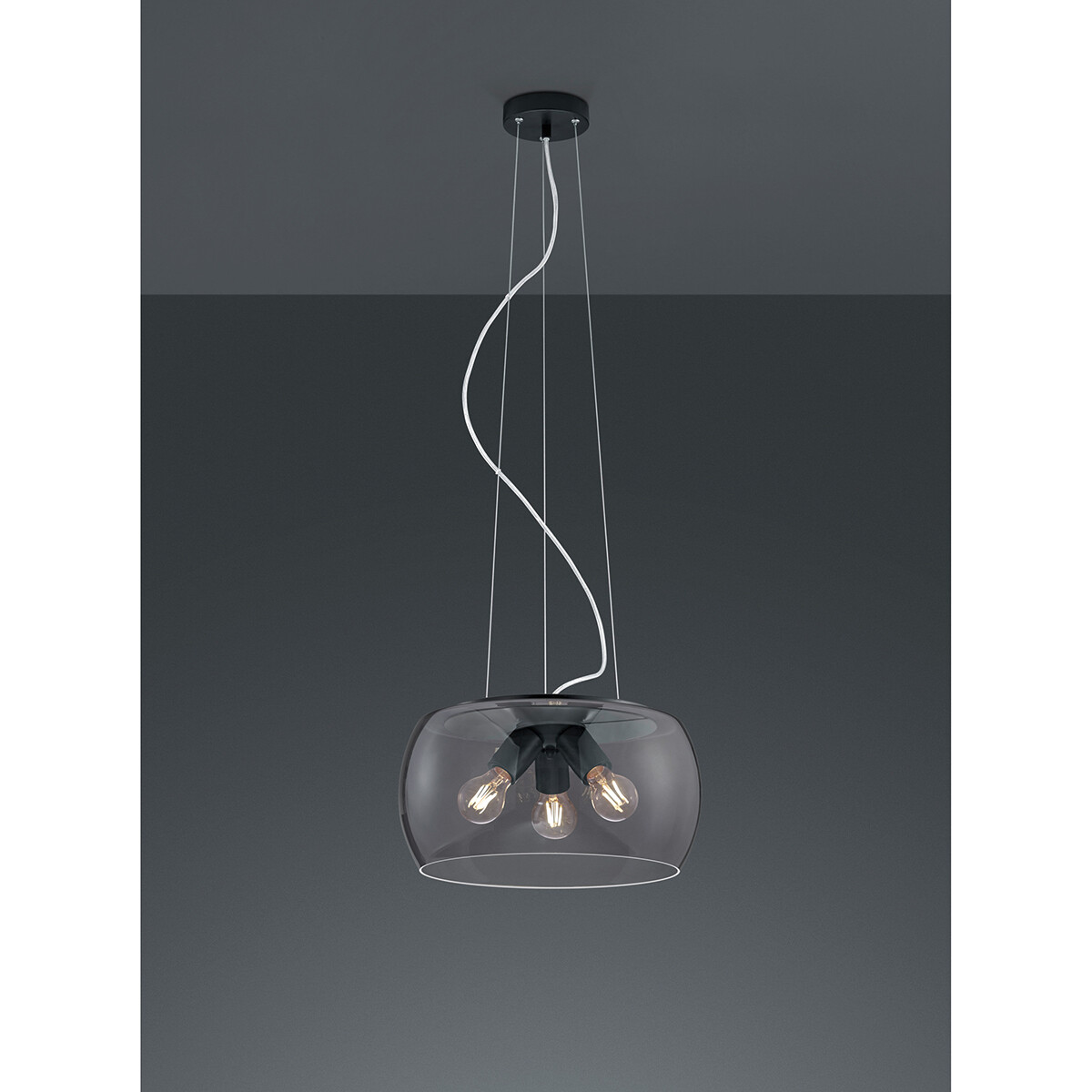 Suspension LED - Trion Valenti - Douille E27 - Rond - Mat Anthracite - Aluminium