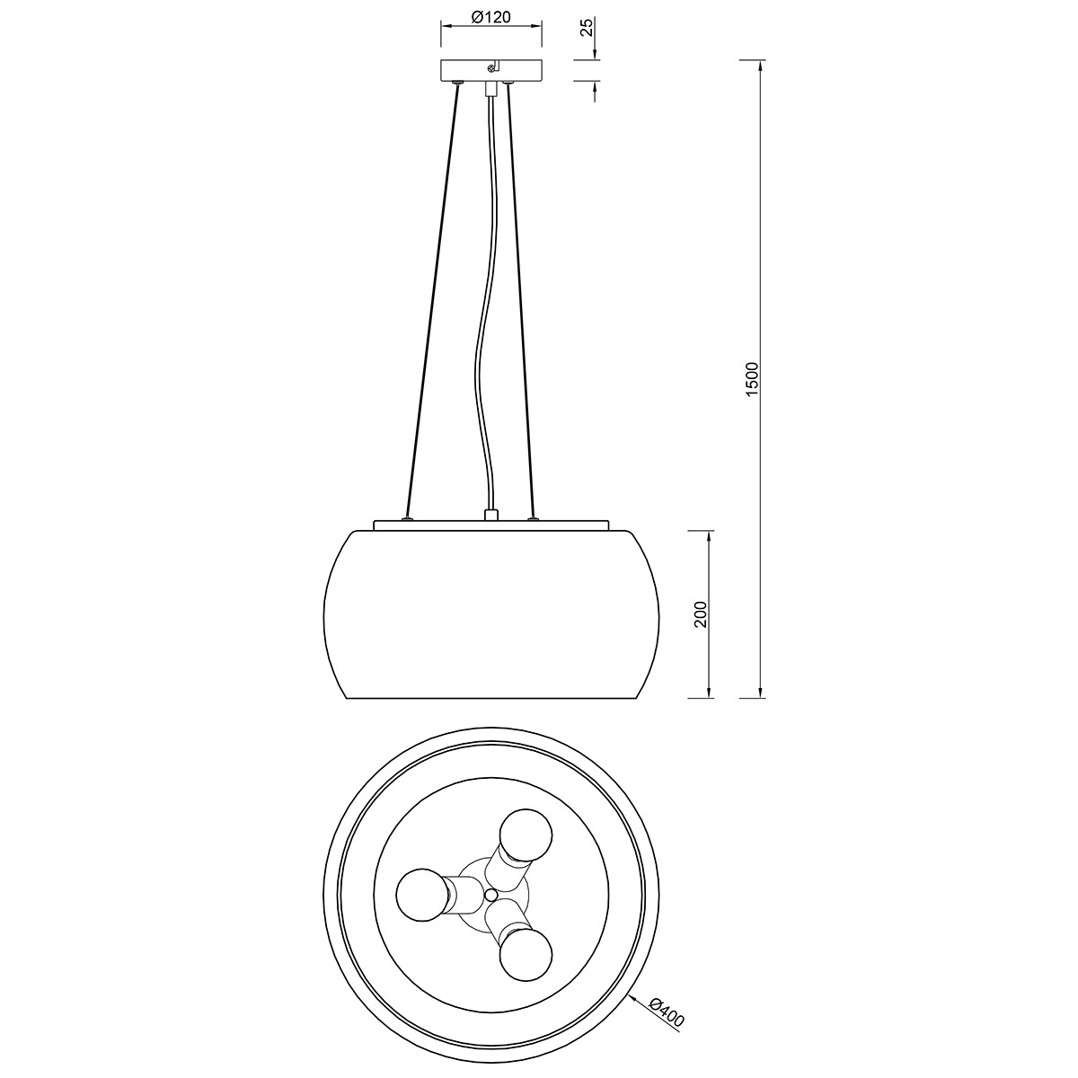 Suspension LED - Trion Valenti - Douille E27 - Rond - Mat Anthracite - Aluminium