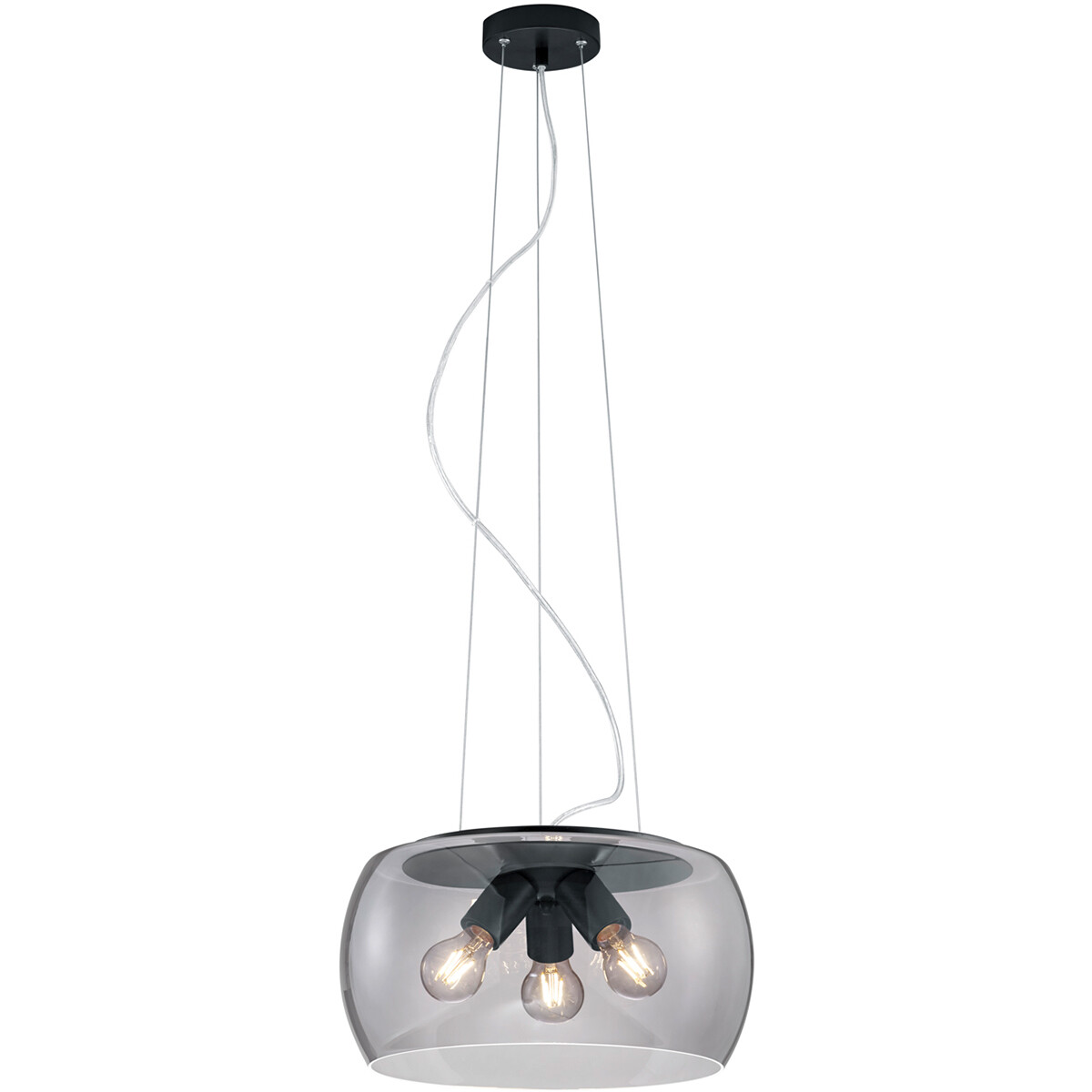 Suspension LED - Trion Valenti - Douille E27 - Rond - Mat Anthracite - Aluminium