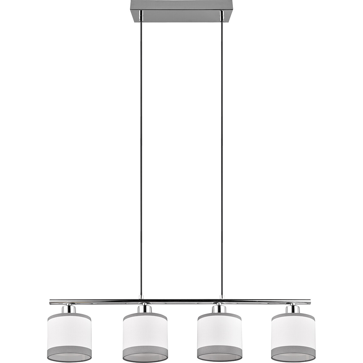 Lampe suspendue LED - Trion Vamos - Douille E14 - 4-lumières - Rectangulaire - Chrome - Métal