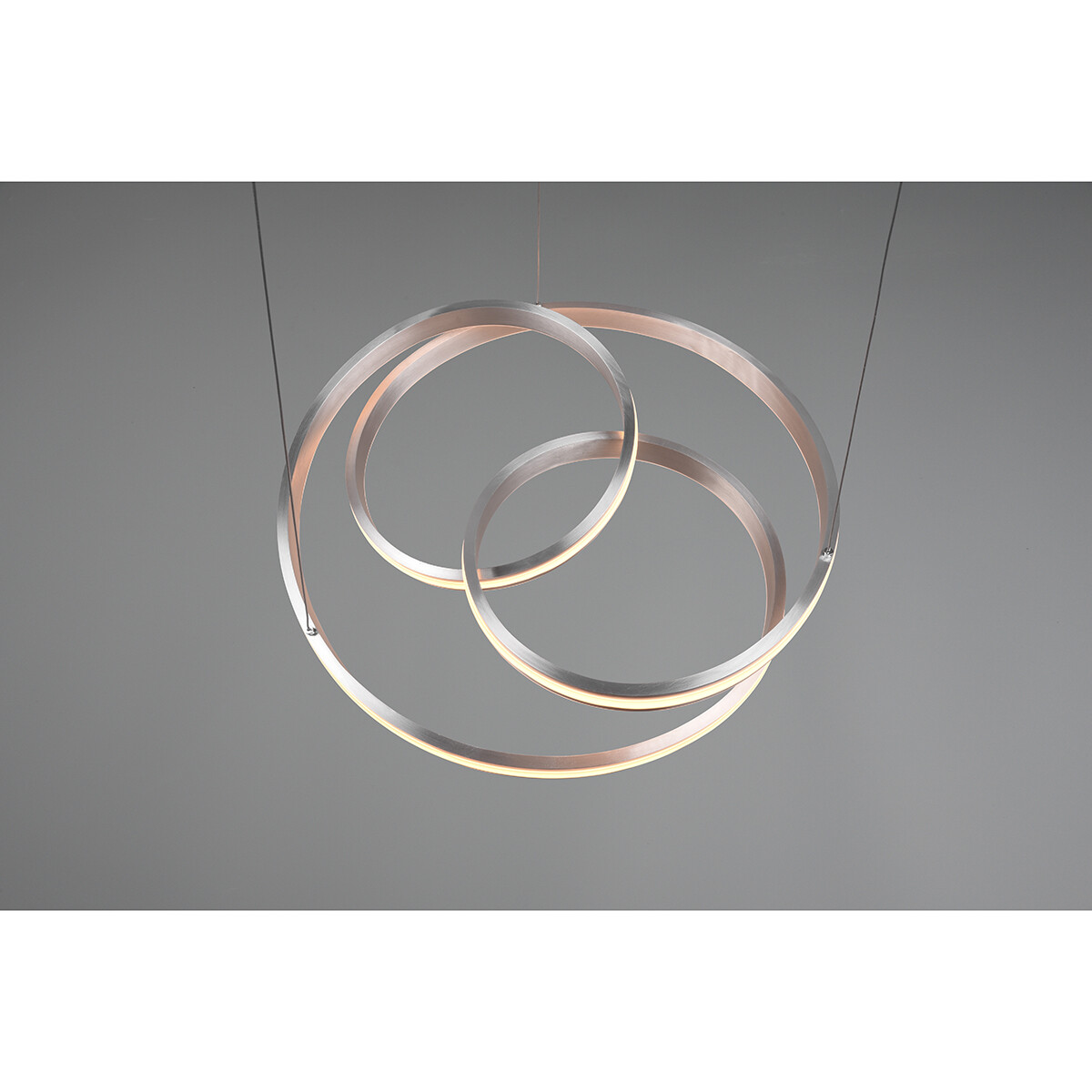 Suspension LED - Trion Yarino - 60W - Couleur de lumière ajustable - Dimmable - Rond - Mat Nickel - Aluminium