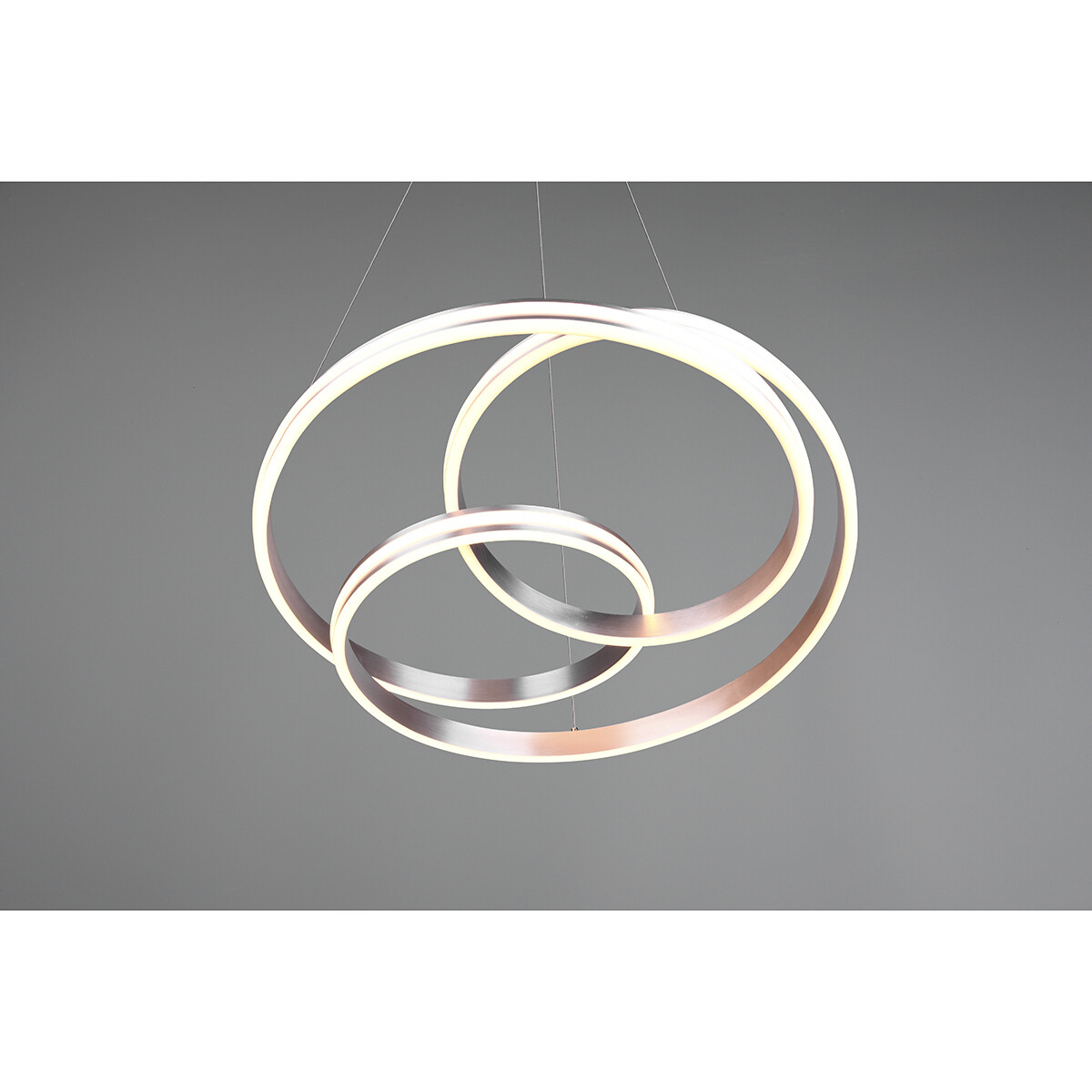 Suspension LED - Trion Yarino - 60W - Couleur de lumière ajustable - Dimmable - Rond - Mat Nickel - Aluminium