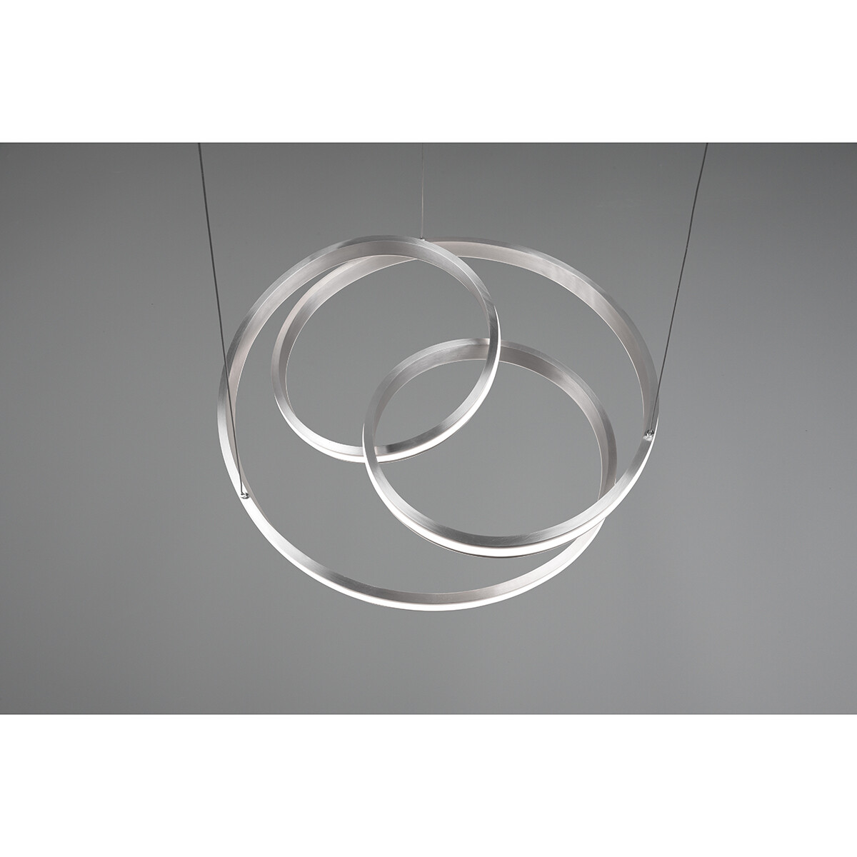 Suspension LED - Trion Yarino - 60W - Couleur de lumière ajustable - Dimmable - Rond - Mat Nickel - Aluminium