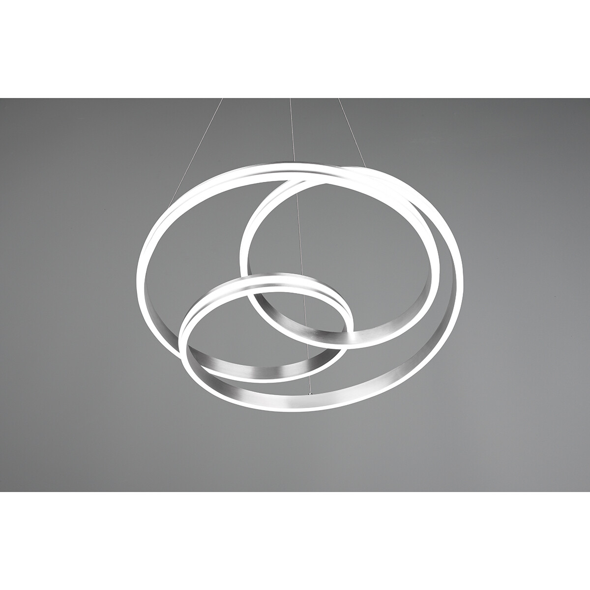 Suspension LED - Trion Yarino - 60W - Couleur de lumière ajustable - Dimmable - Rond - Mat Nickel - Aluminium