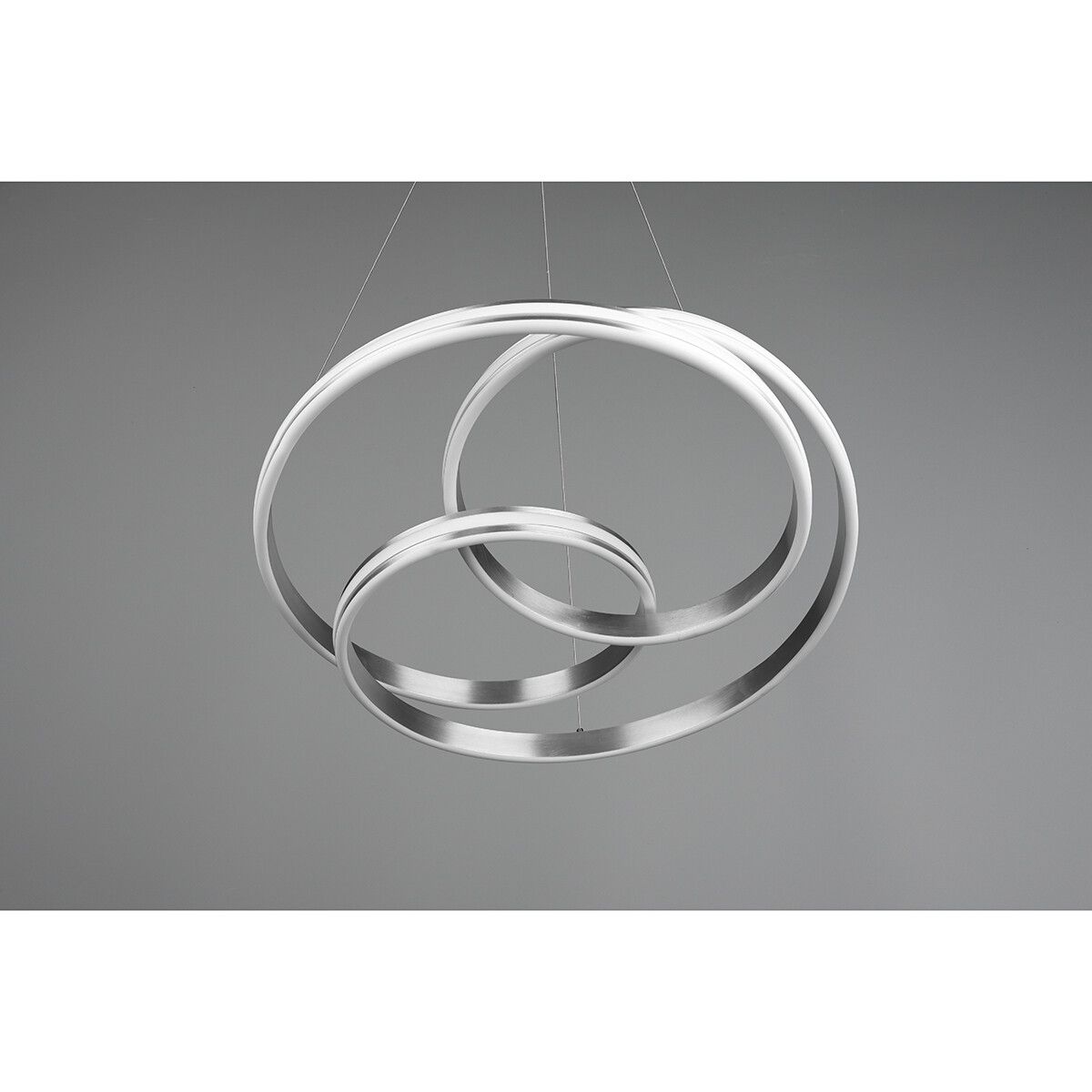 Suspension LED - Trion Yarino - 60W - Couleur de lumière ajustable - Dimmable - Rond - Mat Nickel - Aluminium