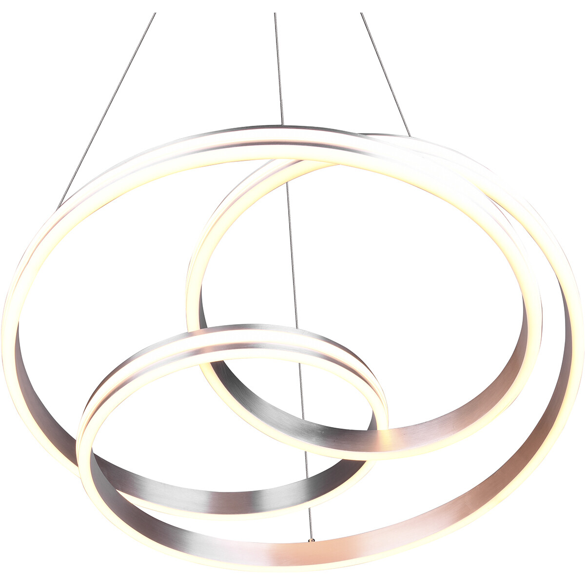 Suspension LED - Trion Yarino - 60W - Couleur de lumière ajustable - Dimmable - Rond - Mat Nickel - Aluminium