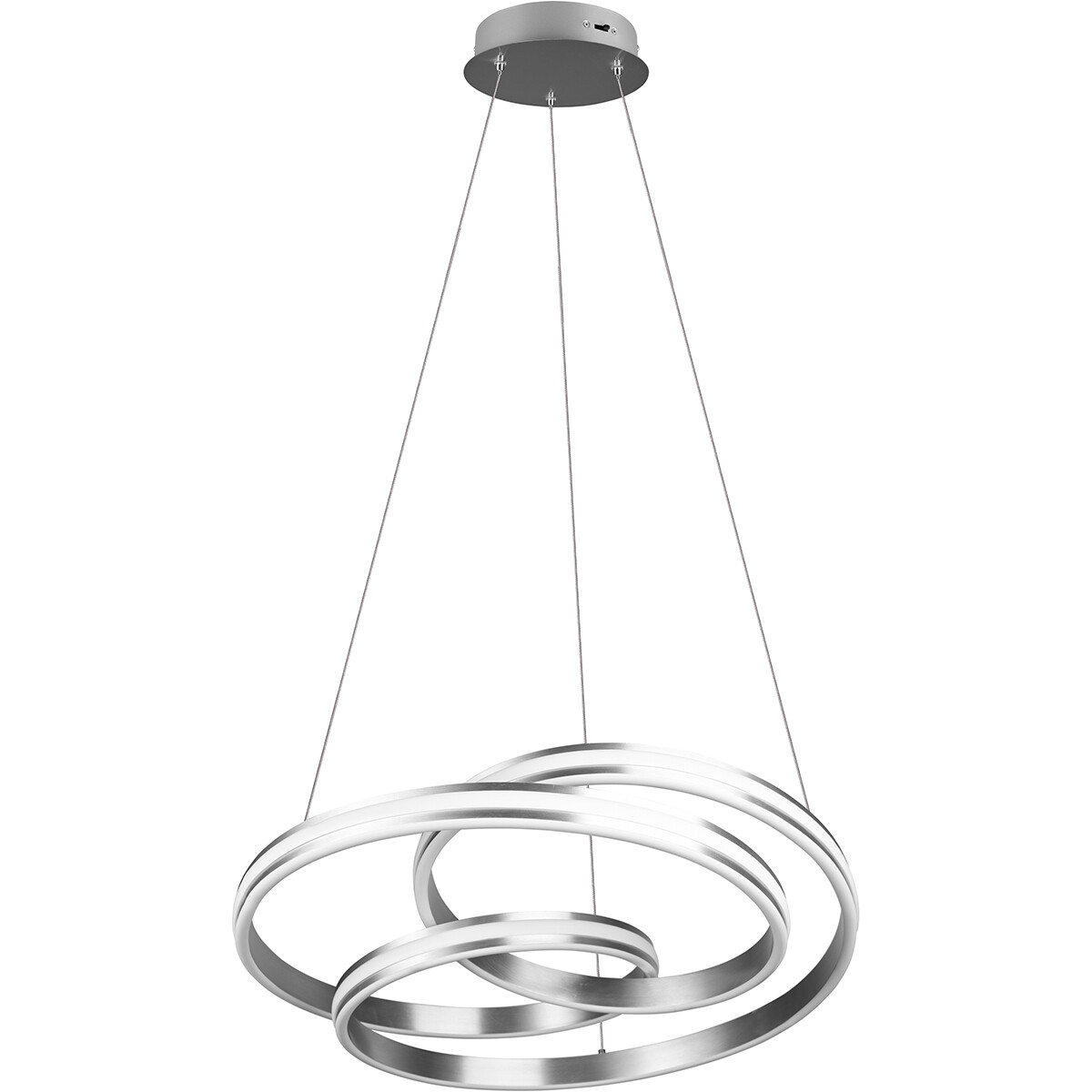 Suspension LED - Trion Yarino - 60W - Couleur de lumière ajustable - Dimmable - Rond - Mat Nickel - Aluminium