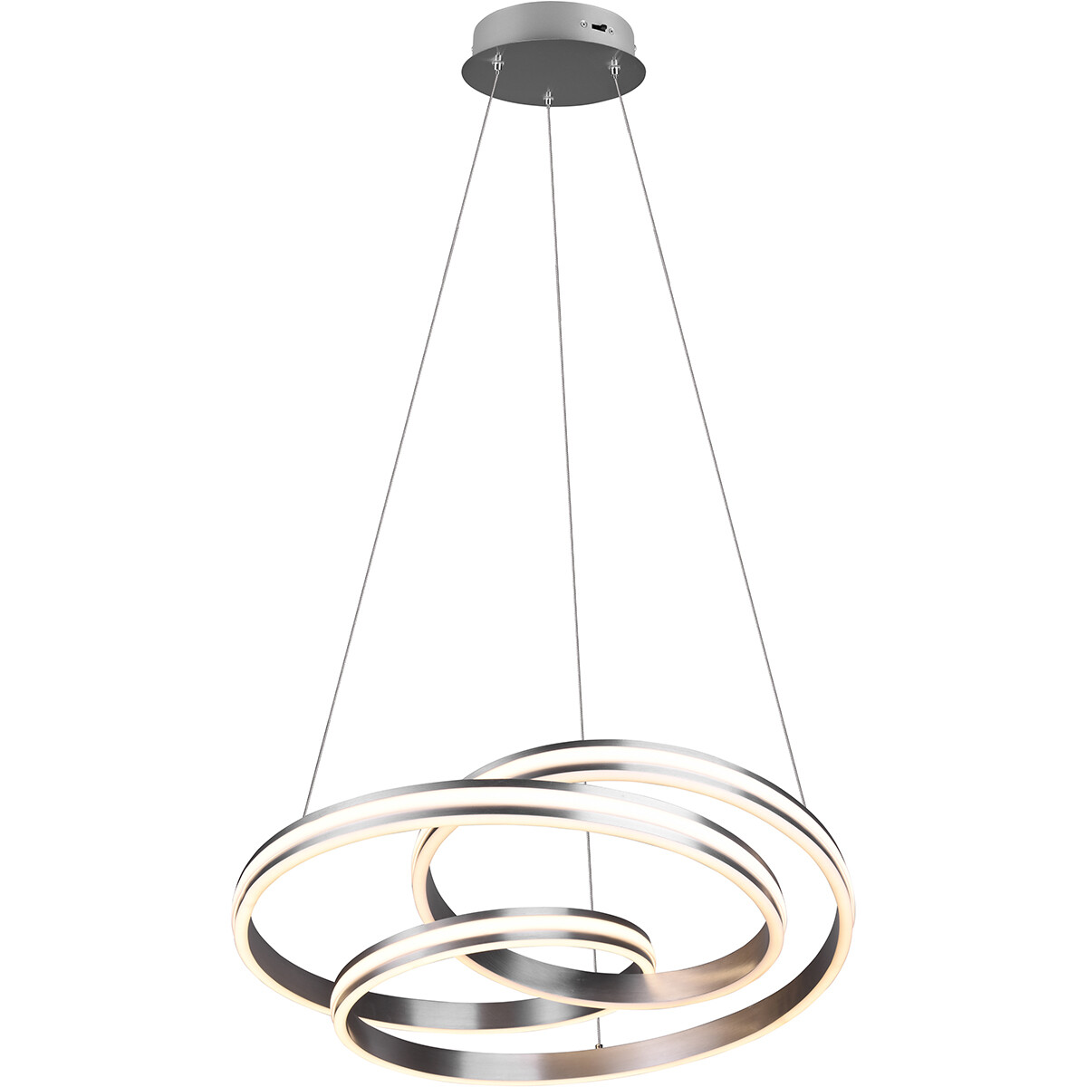 Suspension LED - Trion Yarino - 60W - Couleur de lumière ajustable - Dimmable - Rond - Mat Nickel - Aluminium