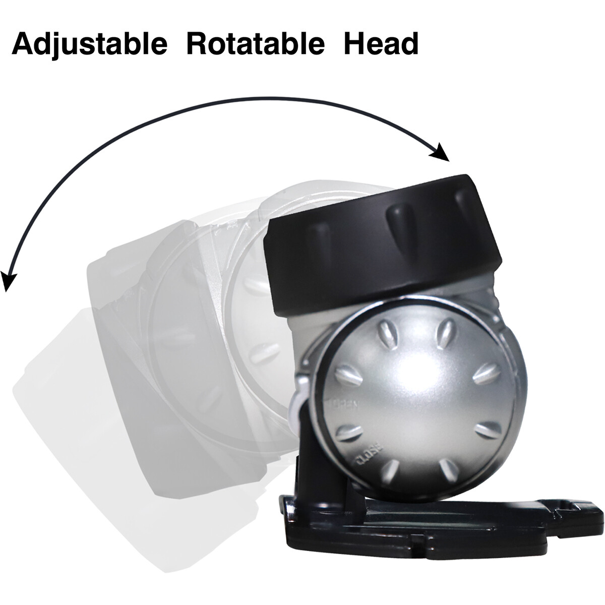 Lampe frontale LED - Aigi Heady - Étanche - 20 Mètres - Inclinable - 7 LED's - 0.54W - Argent | Remplace 6W