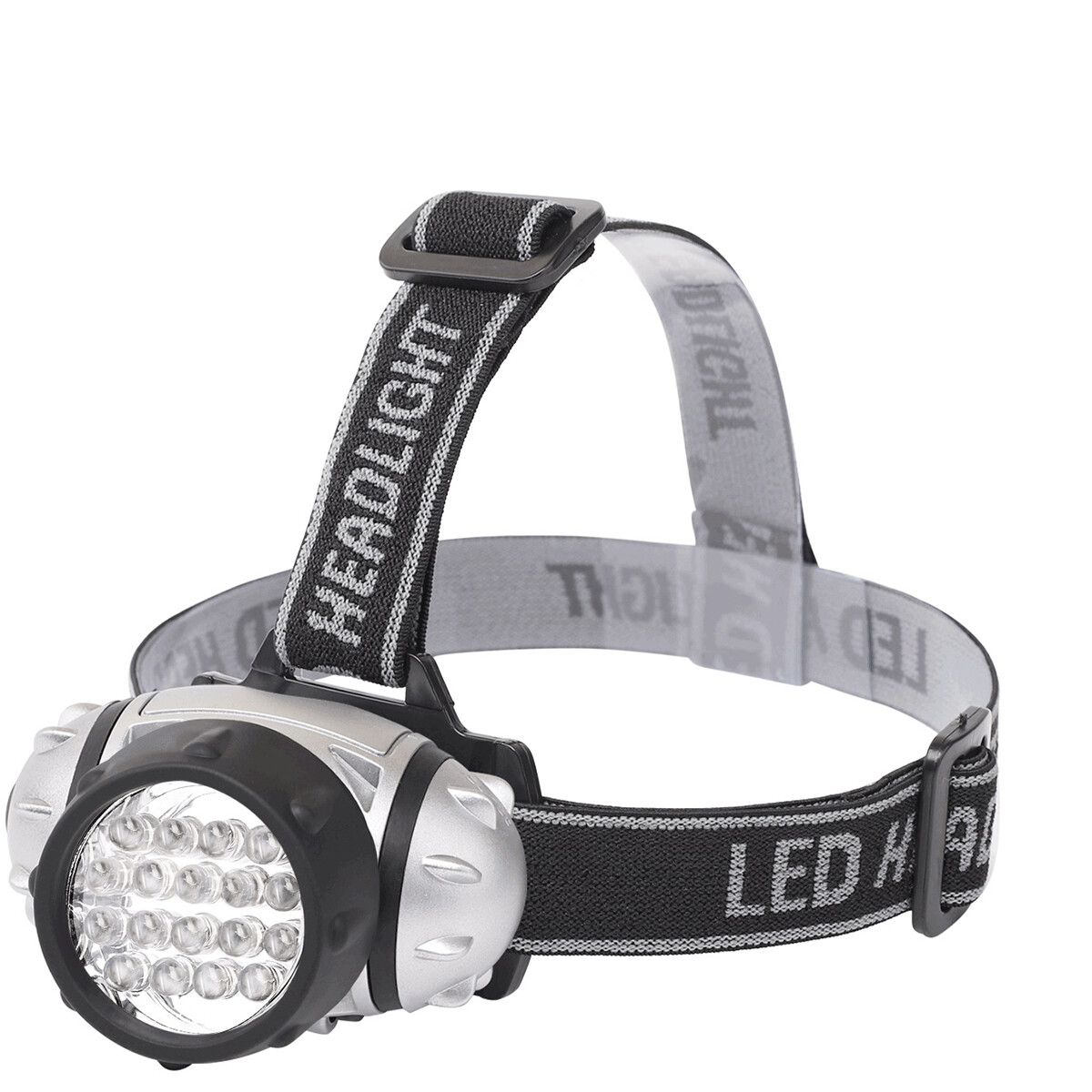 Lampe frontale LED - Aigi Heady - Étanche - 35 Mètres - Inclinable - 18 LED's - 1.1W - Argent | Remplace 9W