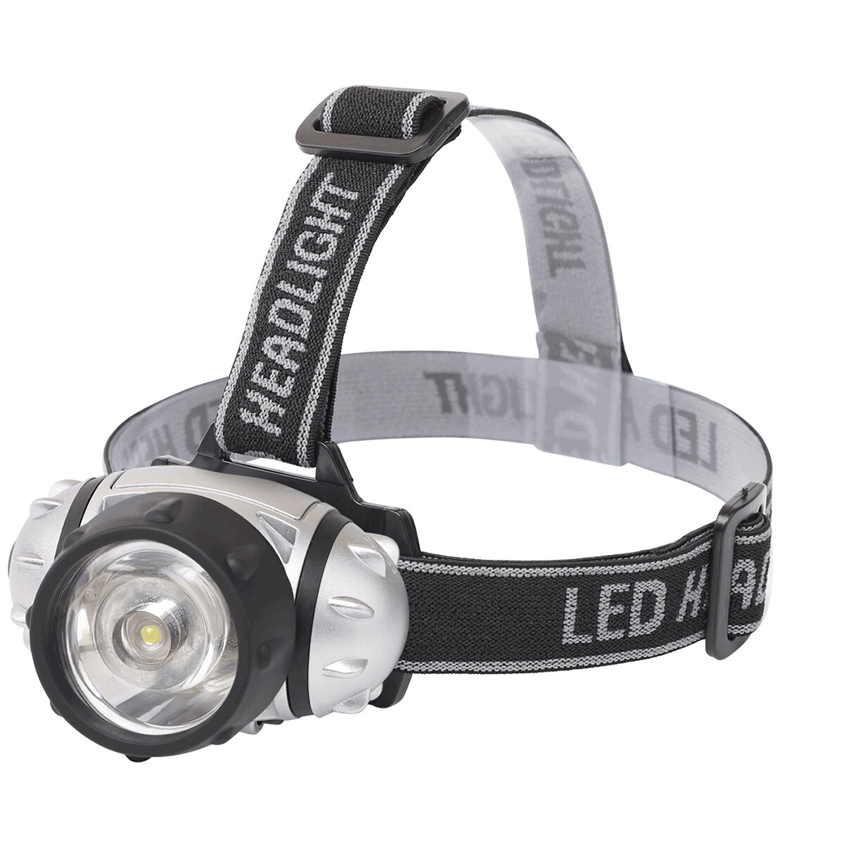 Lampe frontale LED - Aigi Hitro - Étanche - 50 Mètres - Inclinable - 1 LED - 1.8W - Argent | Remplace 13W