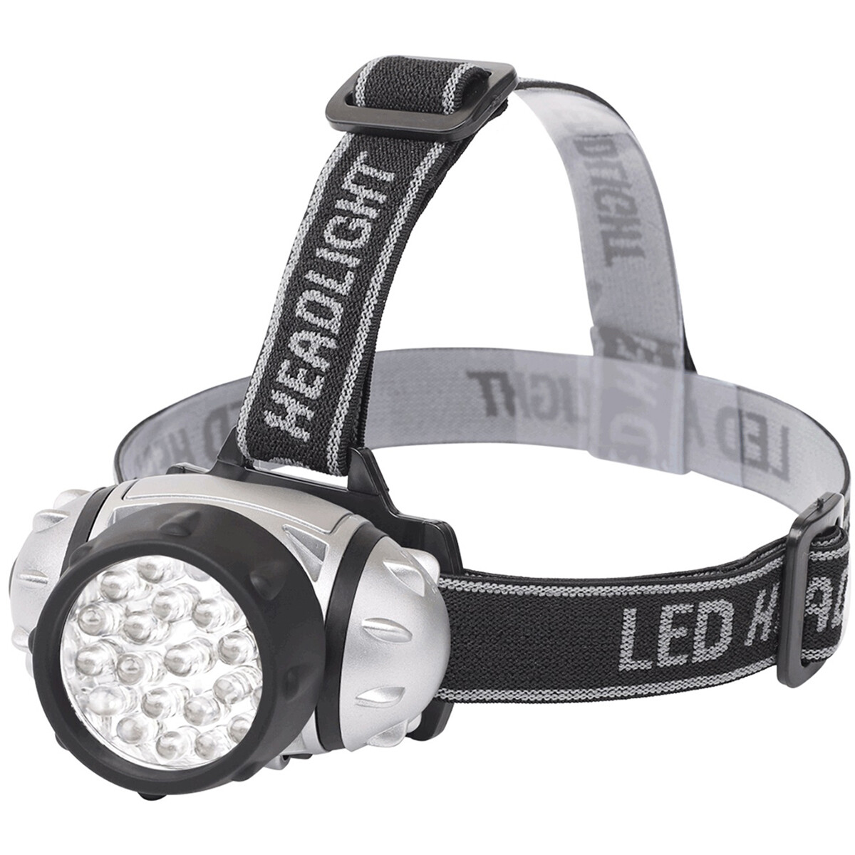 Lampe frontale LED - Aigi Slico - Étanche - 50 Mètres - Inclinable - 23 LED's - 1.1W - Argent | Remplace 9W