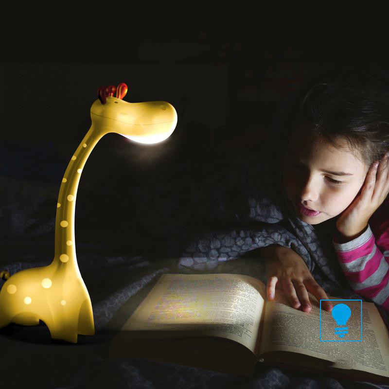 Veilleuse pour enfants LED - Lampe de Table - Girafe - Couleur de lumière ajustable - Jaune - Touch - Dimmable