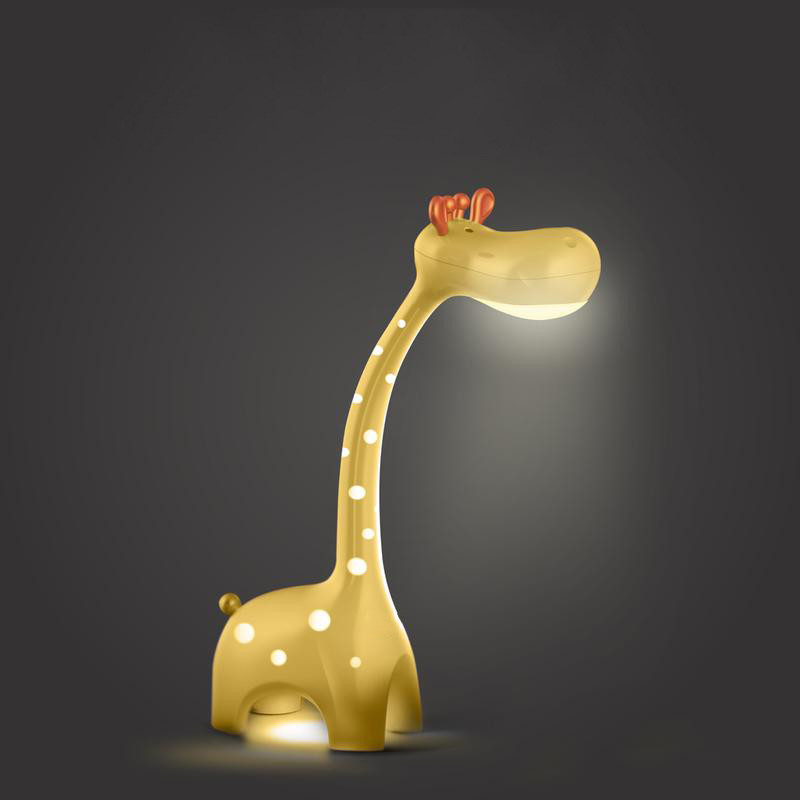 Veilleuse pour enfants LED - Lampe de Table - Girafe - Couleur de lumière ajustable - Jaune - Touch - Dimmable