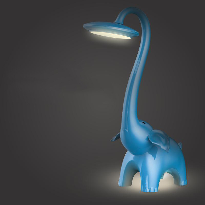 Veilleuse pour enfants LED - Lampe de Table - Éléphant - Couleur de lumière ajustable - Bleu - Touch - Dimmable