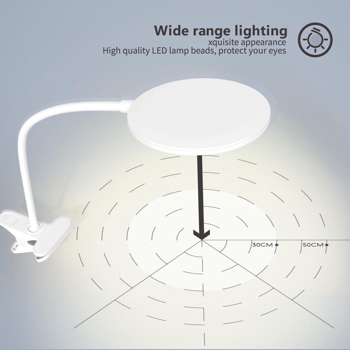 Lampe à Pince LED - Aigi Arona - 7W - Blanc Neutre 4000K - Rond - Mat Blanc - Plastique