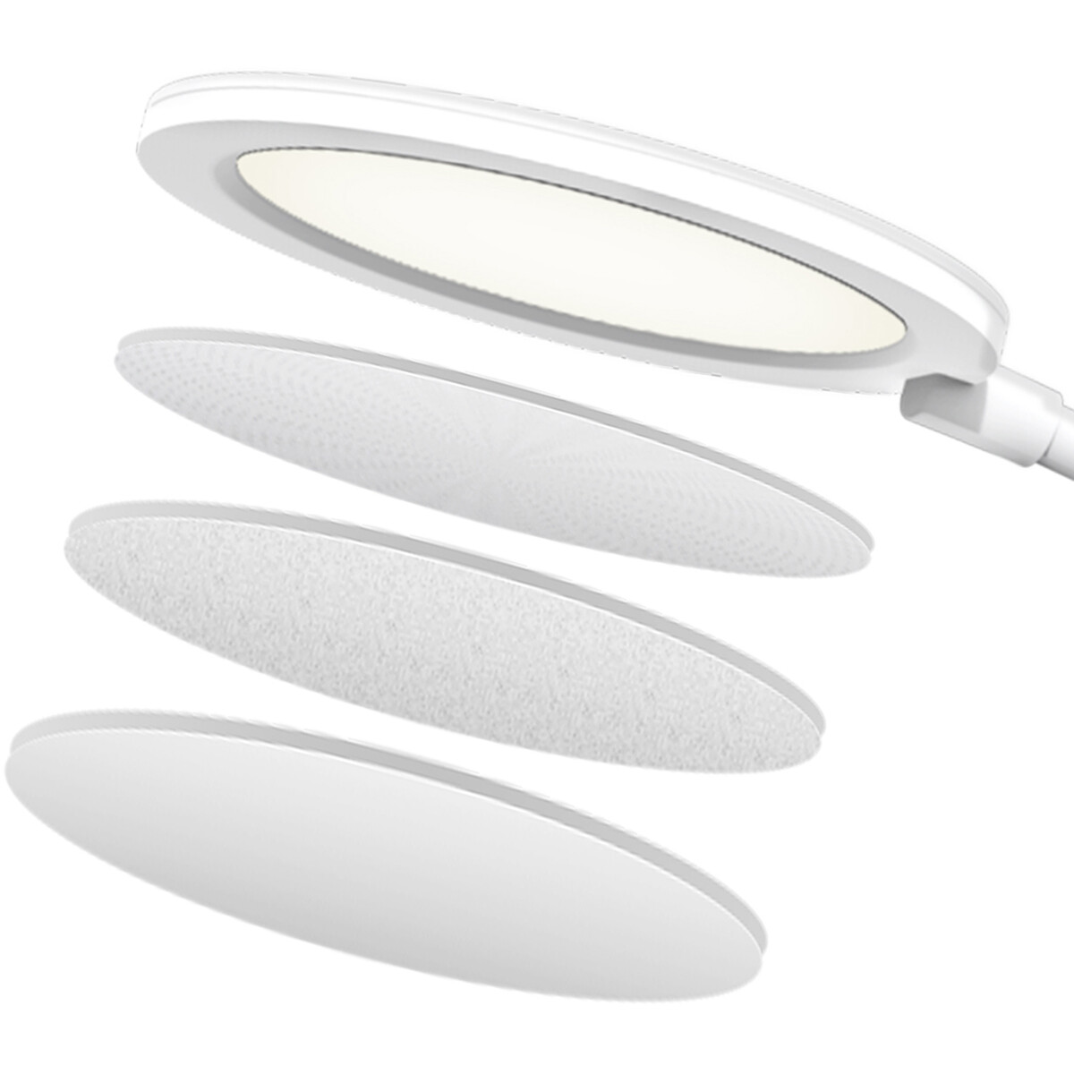 Lampe à Pince LED - Aigi Arona - 7W - Blanc Neutre 4000K - Rond - Mat Blanc - Plastique