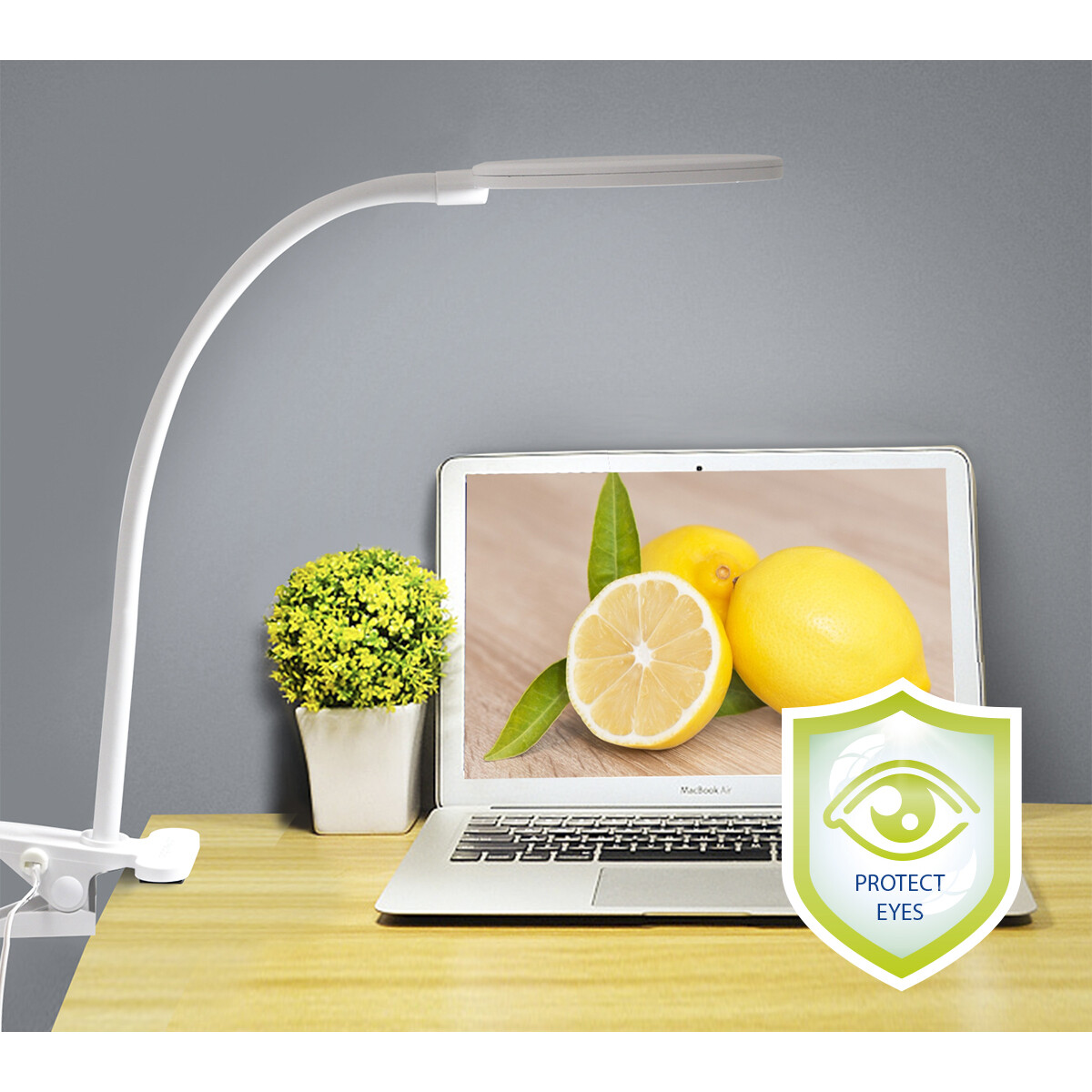 Lampe à Pince LED - Aigi Arona - 7W - Blanc Neutre 4000K - Rond - Mat Blanc - Plastique