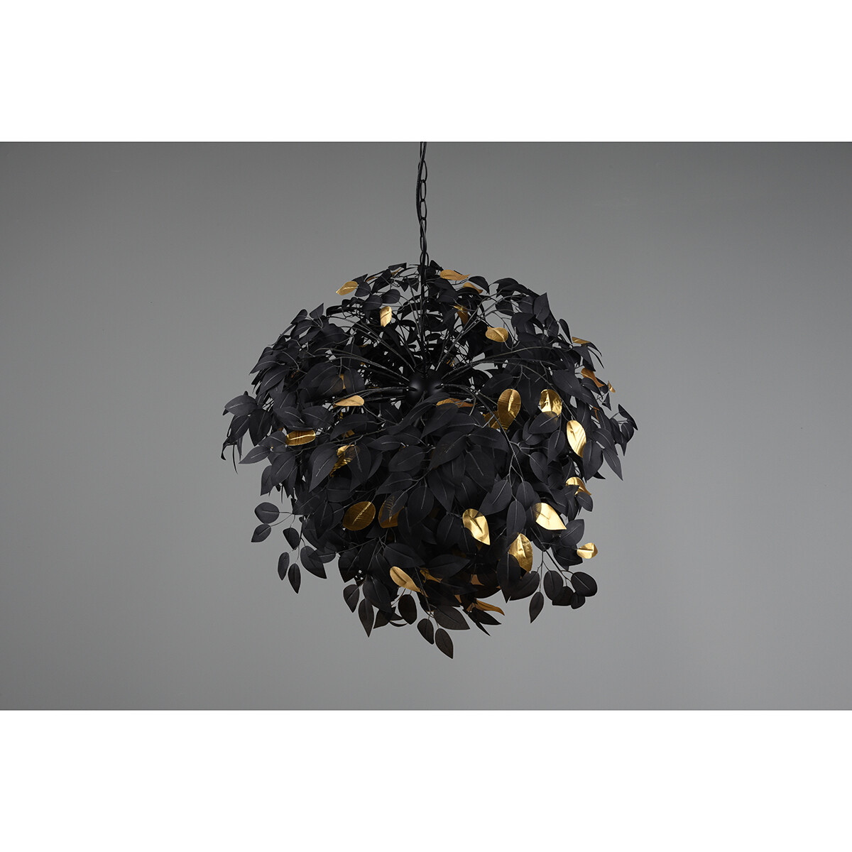 Lustre et suspension LED - Trion Lovy - Douille E14 - 4-lumières - Rond - Mat Noir/Or - Aluminium