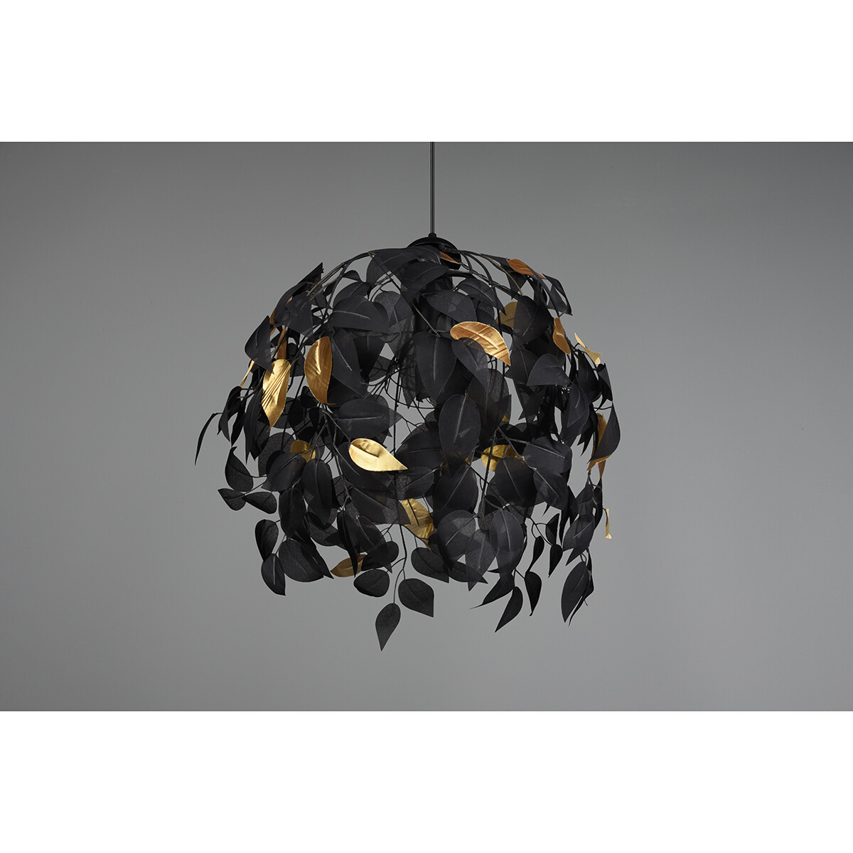 Lustre et suspension LED - Trion Lovy - Douille E27 - 1-lumière - Rond - Mat Noir/Or - Aluminium