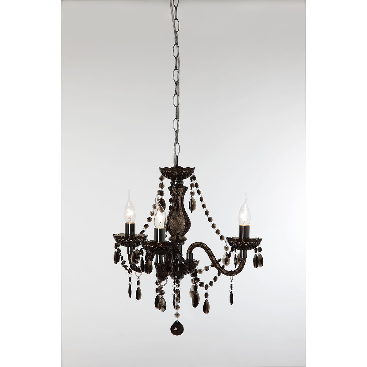 Lustre et suspension LED - Trion Lucy - Douille E14 - 3-lumières - Rond - Mat Noir - Aluminium