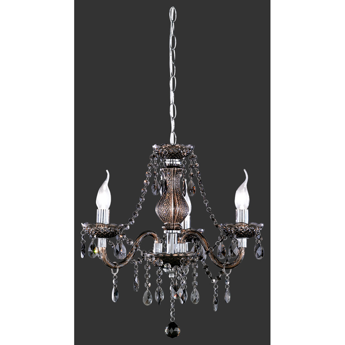 Lustre et suspension LED - Trion Lucy - Douille E14 - 3-lumières - Rond - Mat Noir - Aluminium