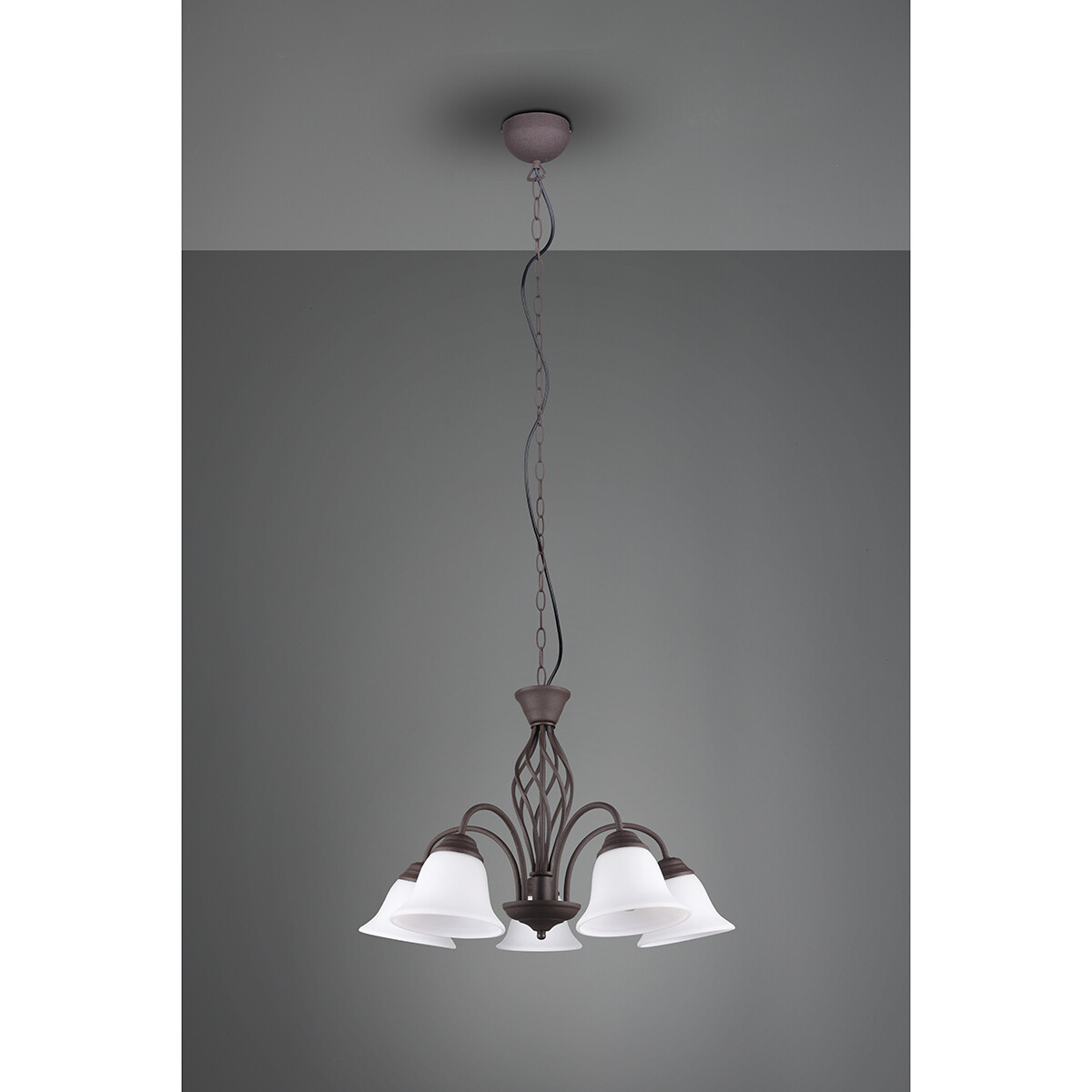 Lustre et suspension LED - Trion Rustina - Douille E14 - 5-lumières - Rond - Couleur Rouille - Aluminium