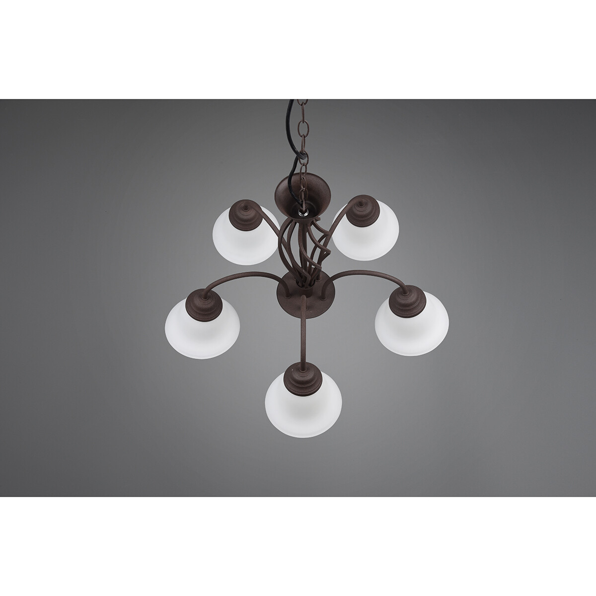 Lustre et suspension LED - Trion Rustina - Douille E14 - 5-lumières - Rond - Couleur Rouille - Aluminium