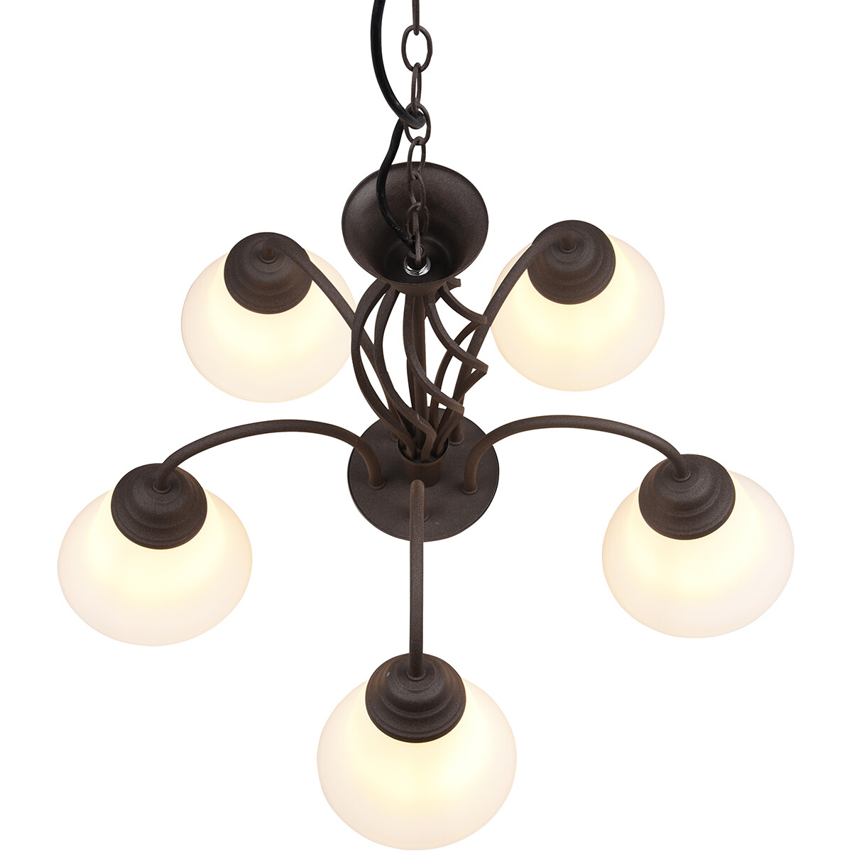 Lustre et suspension LED - Trion Rustina - Douille E14 - 5-lumières - Rond - Couleur Rouille - Aluminium