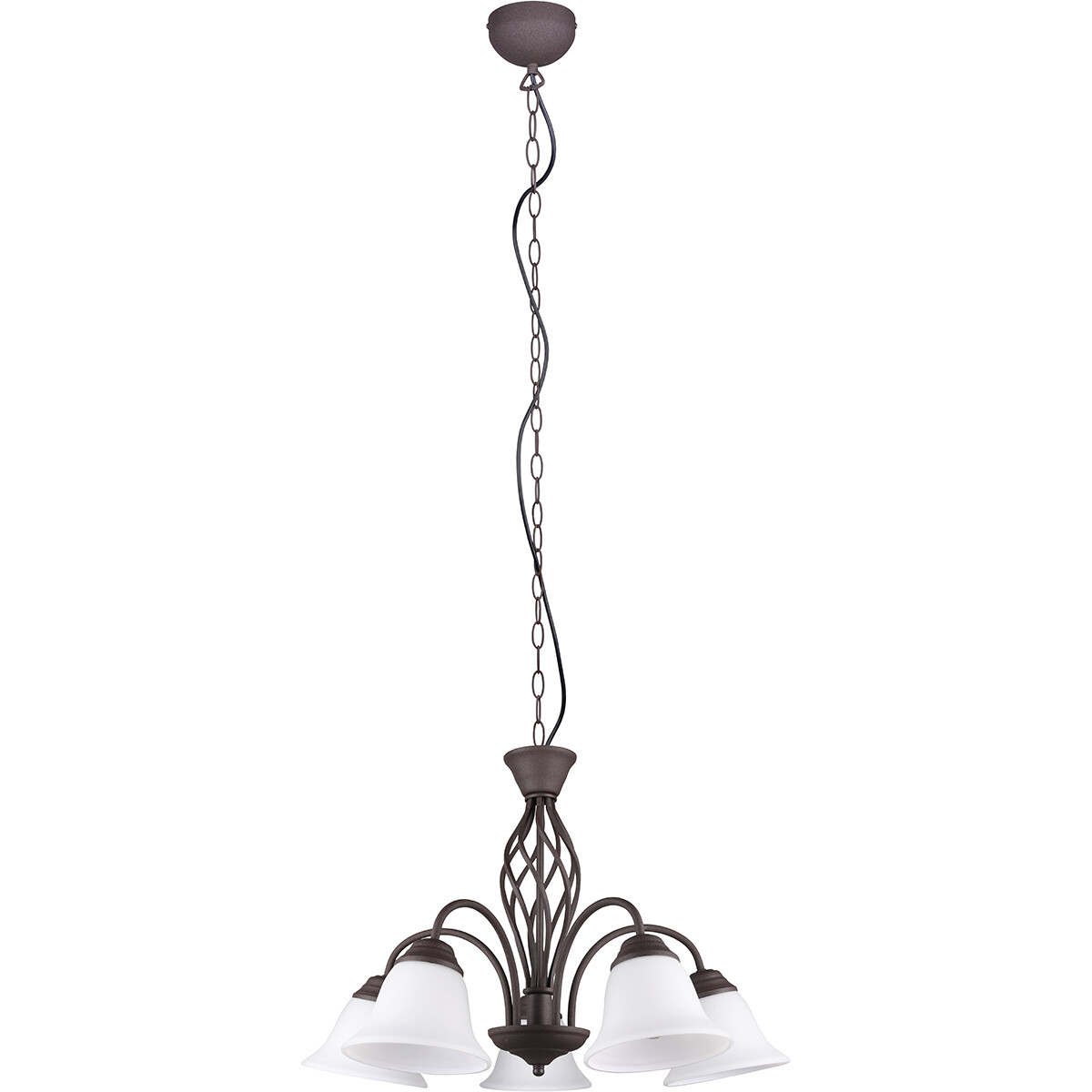 Lustre et suspension LED - Trion Rustina - Douille E14 - 5-lumières - Rond - Couleur Rouille - Aluminium