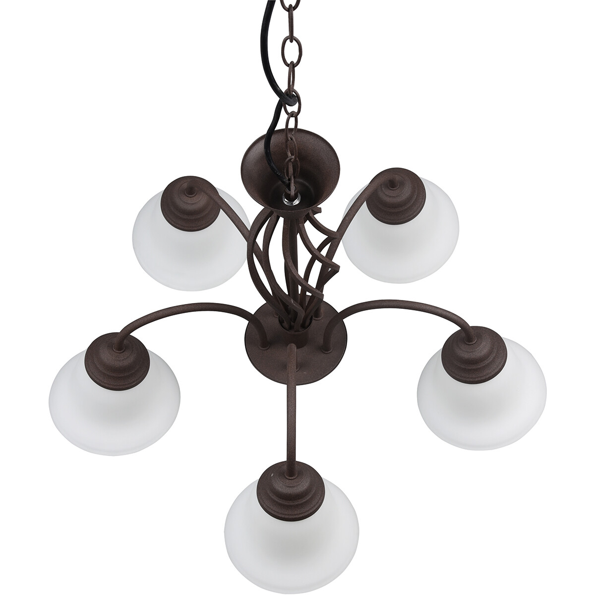 Lustre et suspension LED - Trion Rustina - Douille E14 - 5-lumières - Rond - Couleur Rouille - Aluminium