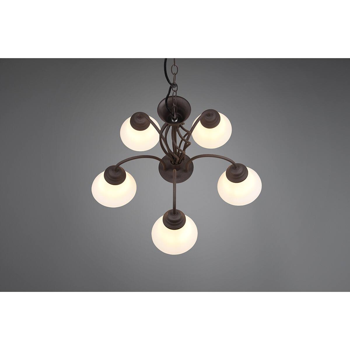 Lustre et suspension LED - Trion Rustina - Douille E14 - 5-lumières - Rond - Couleur Rouille - Aluminium