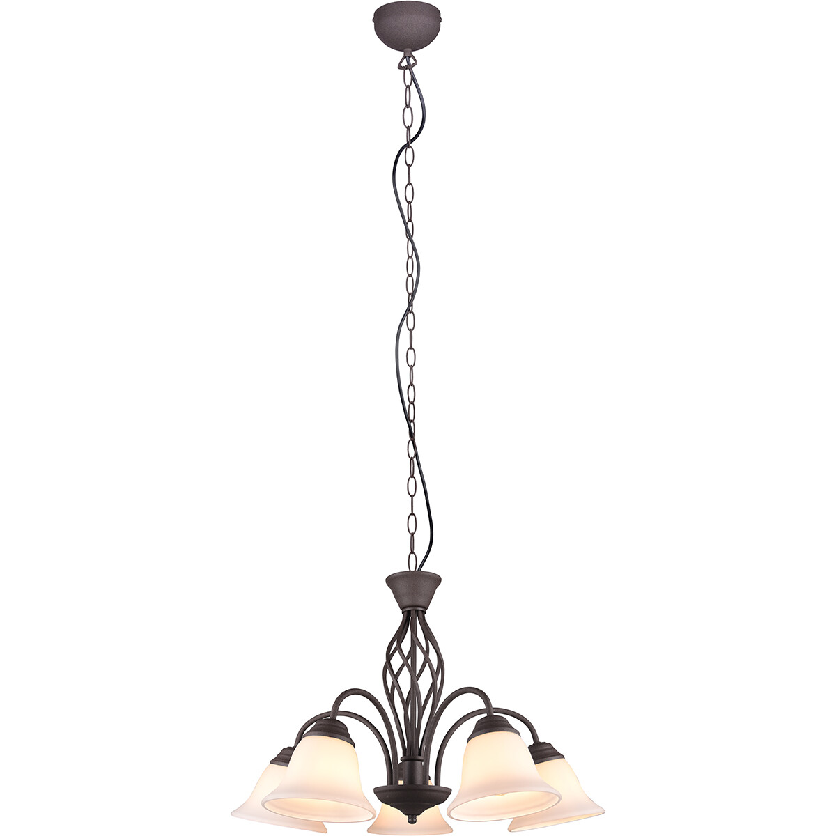 Lustre et suspension LED - Trion Rustina - Douille E14 - 5-lumières - Rond - Couleur Rouille - Aluminium