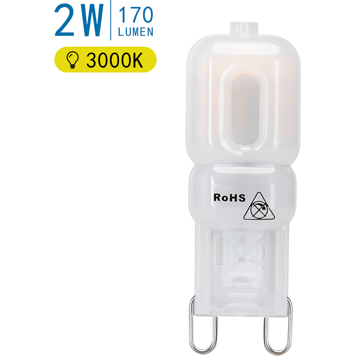 Pack de 10 Lampes LED - Aigi - Douille G9 - 2W - Blanc Chaud 3000K | Remplace 18W