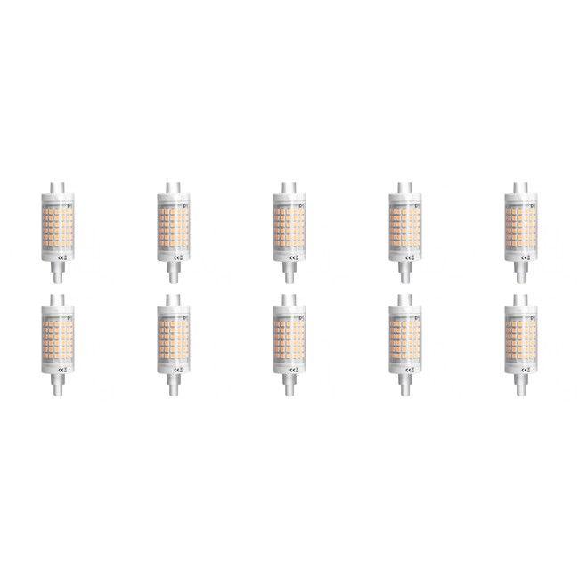 Pack de 10 Lampes LED - Aigi - Douille R7S - 7W - Blanc Froid 6500K