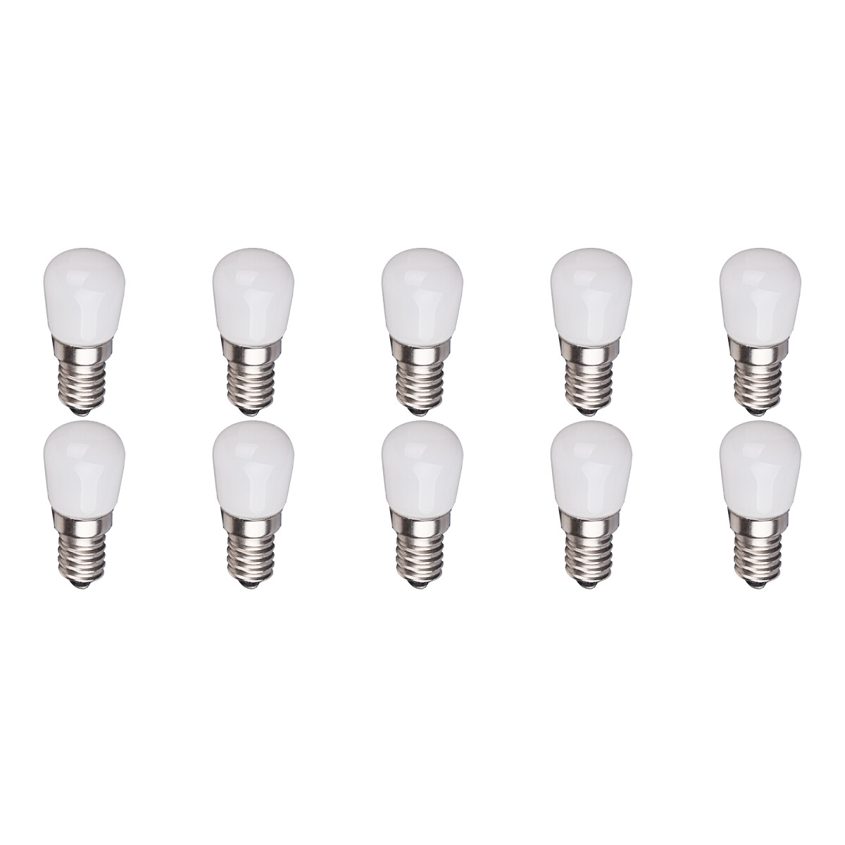 Pack de 10 Lampes LED - Aigi Santra - 1.5W - Douille E14 - Blanc Froid 6500K - Mat Blanc - Verre