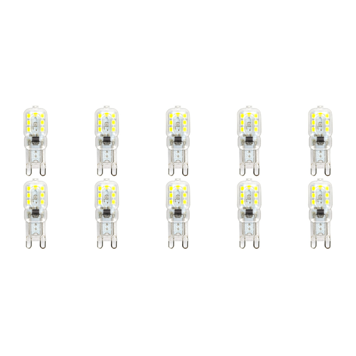 Pack de 10 Lampes LED - Aigi Yvona - Douille G9 - 2.5W - Blanc Froid 6500K - Mat Blanc - Plastique