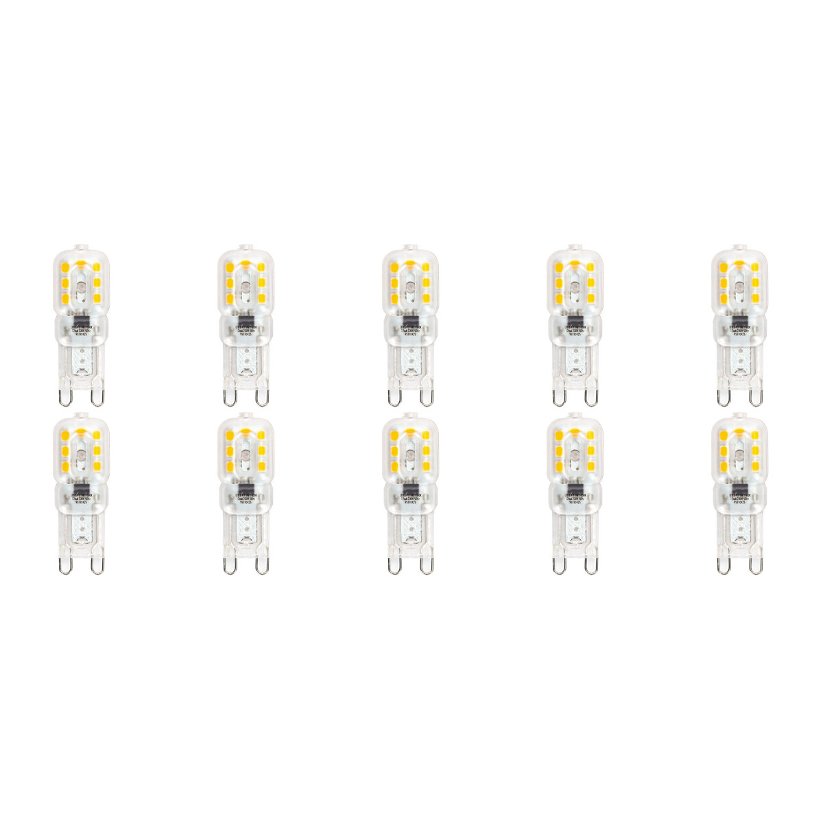 Pack de 10 Lampes LED - Aigi Yvona - Douille G9 - 2.5W - Blanc Chaud 3000K - Mat Blanc - Plastique