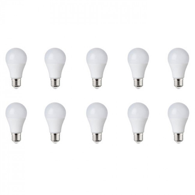 Pack de 10 Lampes LED - Douille E27 - 15W - Blanc Chaud 3000K