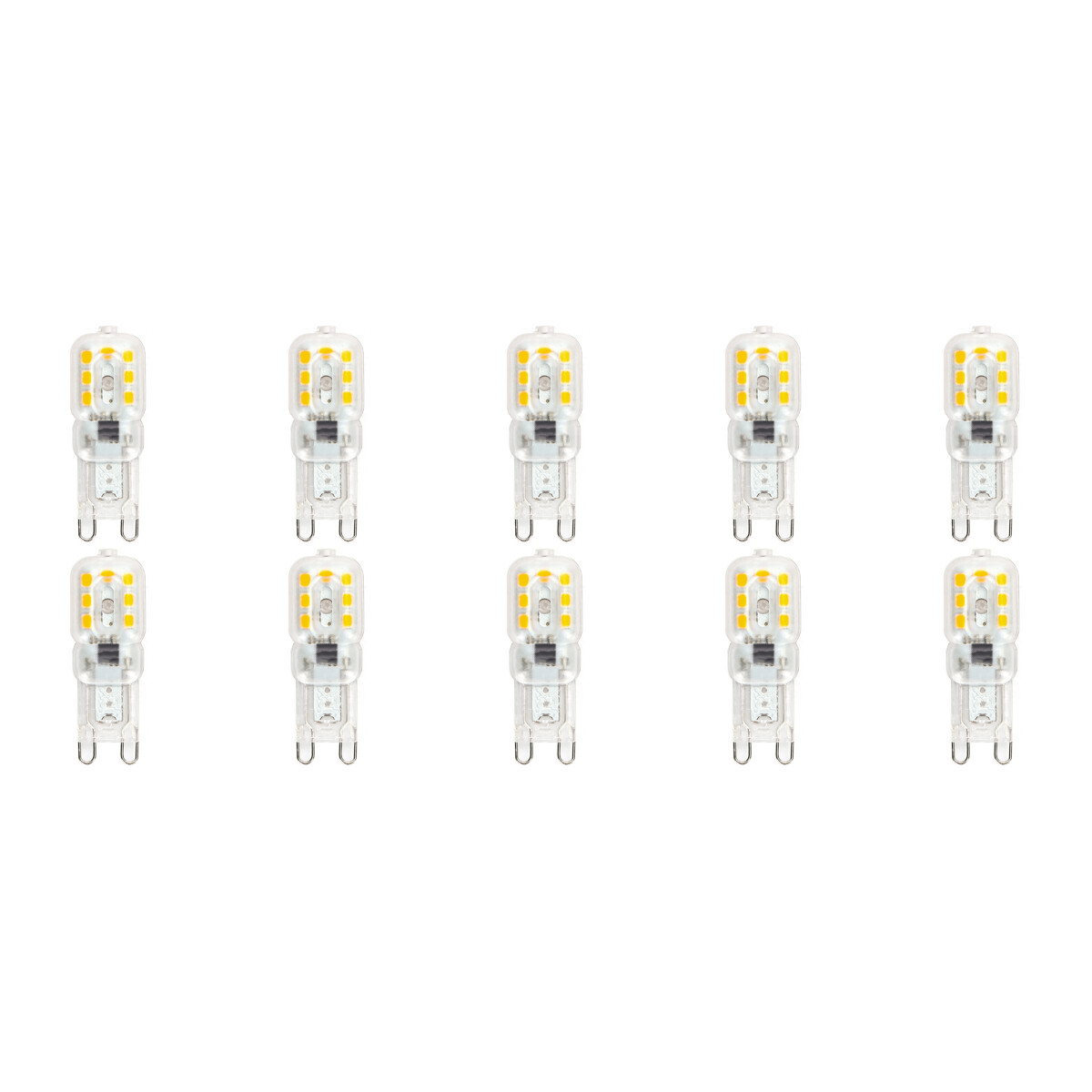 Pack de 10 Lampes LED - Douille G9 - Dimmable - 3W - Blanc Froid 6000K - Transparent | Remplace 32W