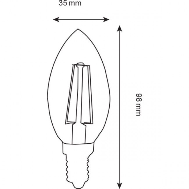 Pack de 10 Lampes LED - Lampe à Bougie - Filament - Douille E14 - 2W - Blanc Neutre 4200K