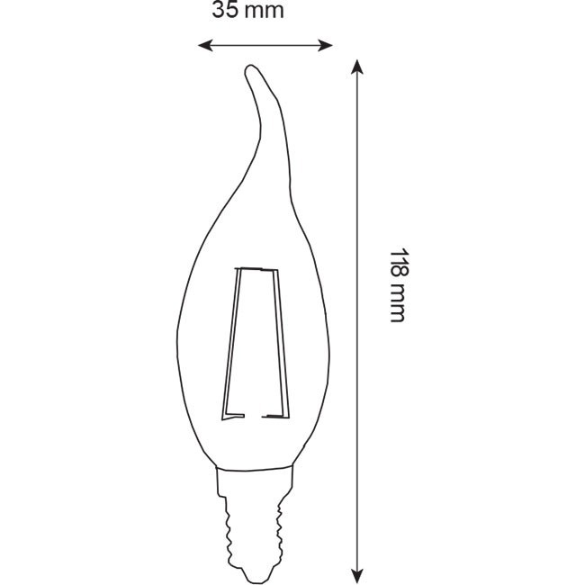 Pack de 10 Lampes LED - Lampe à Bougie - Filament Flame - Douille E14 - 4W - Blanc Chaud 2700K