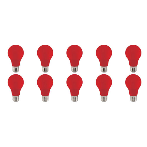 Pack de 10 Lampes LED - Specta - Rouge Coloré - Douille E27 - 3W