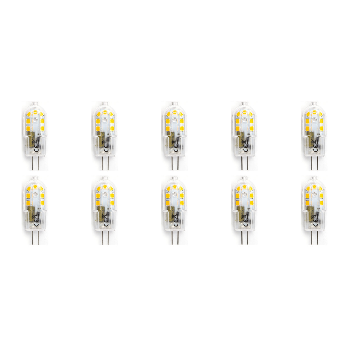 Pack de 10 Lampes LED - Aigi - Douille G4 - 2W - Blanc Froid 6500K | Remplace 20W