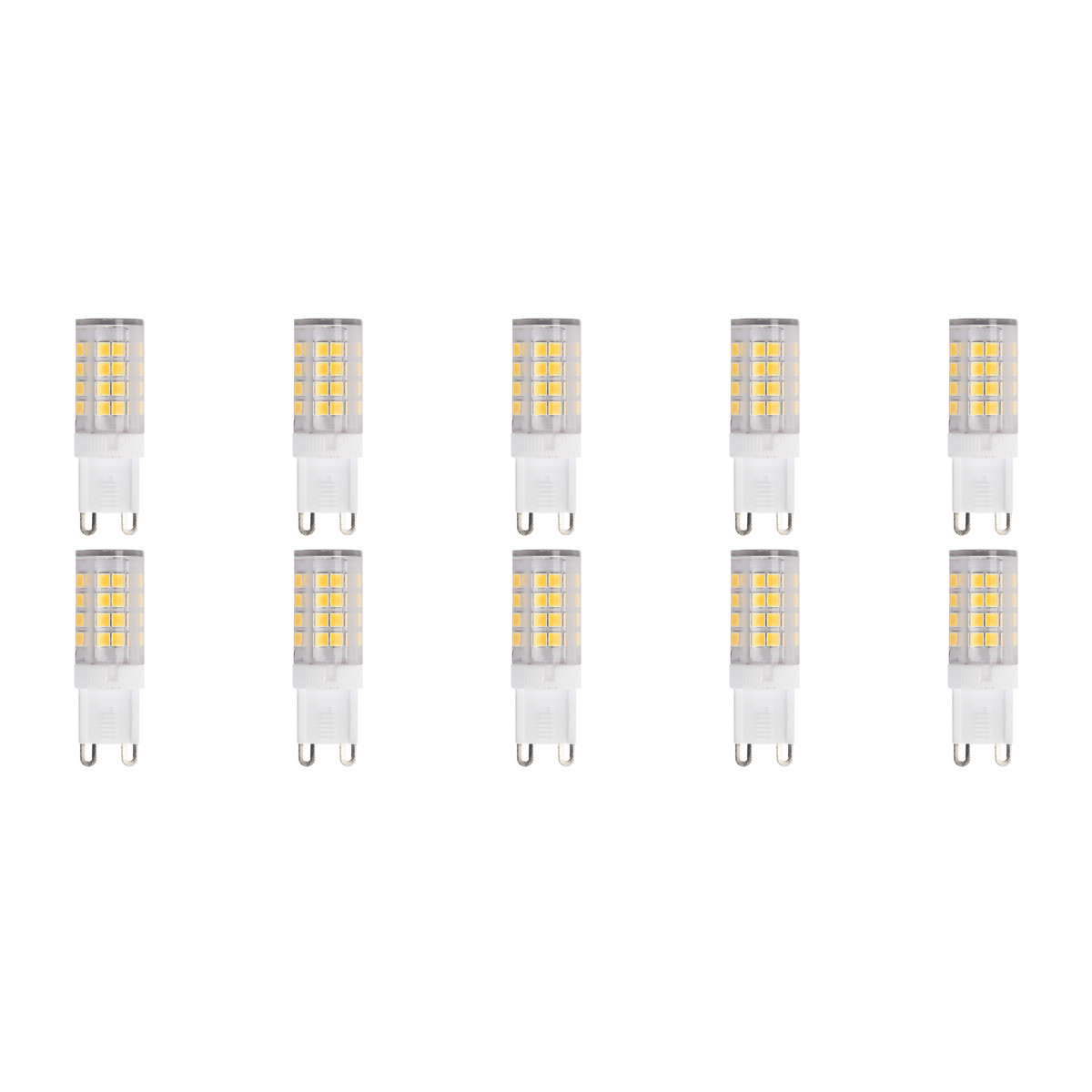 Pack de 10 Lampes LED - Aigi - Douille G9 - 3.5W - Blanc Chaud 3000K | Remplace 30W